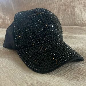 Black Blinged Snapback Hat